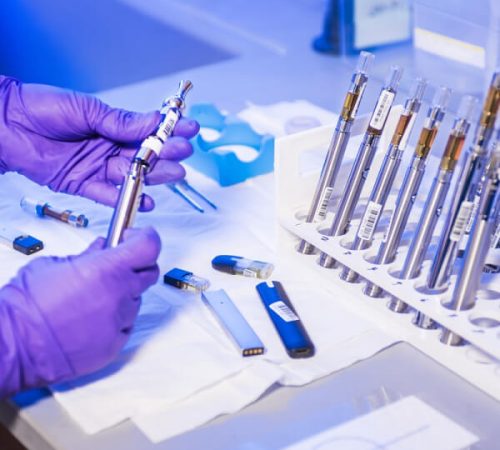 diagnostic lab hand holding tools